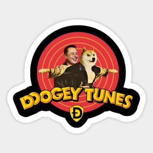 Elon and Dogecoin Sticker